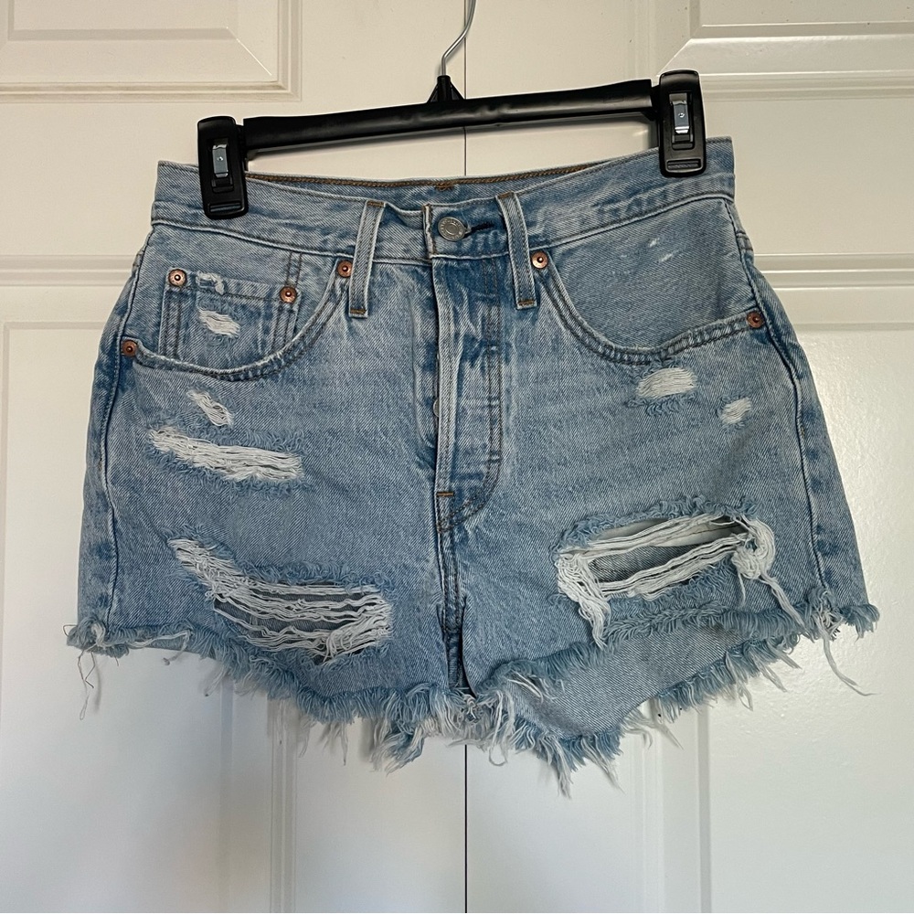 Levi’s distressed denim shorts